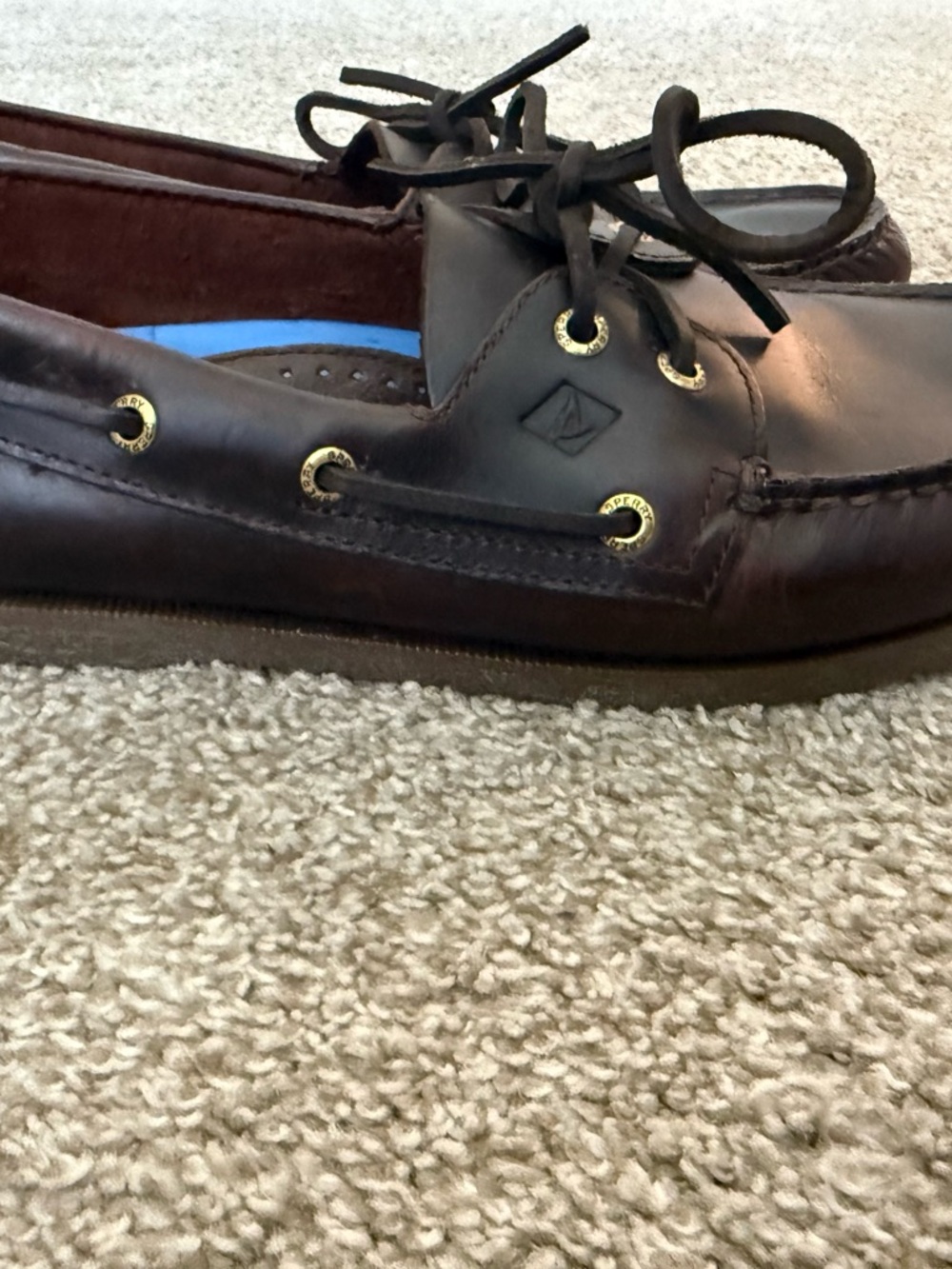 Sperry Dark Brown Leather Lace-Up Boat Shoes - Picture 2 of 8